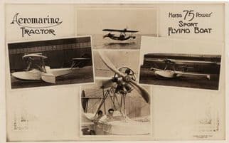 Aeromarine Tractor Horse 75 Power Sport Flying Boat Plane Old Postcard