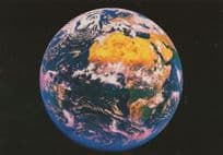 Africa & Europe From Outer Space Map Astronomy Rare Postcard