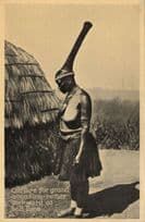 African Amazing Giant Haircut Coiffure Cape Town Real Photo Old Postcard