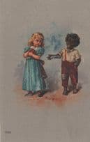African American Hand Of Racial Harmony Friendship Old Postcard
