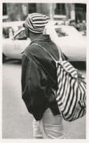 African American Ladies Wild Striped Bag Hat Fashion New York Postcard