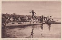 African Christian Missionary Boats & Leaders Antique Postcard
