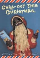 African Christmas Santa Claus Eating Tortilla Chips Greetings Postcard