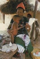 African Cotton Spinners Spinning Mother & Child Crafts Rare Postcard