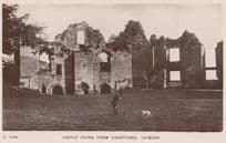 African Man With Dog at Tutbury Castle Staffs Real Photo Postcard
