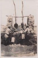 African Water Carriers Loading Buckets Antique RPC Postcard