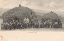 African Zulu Tribe Men A Pinch Of Snuff Antique Ethnic Postcard