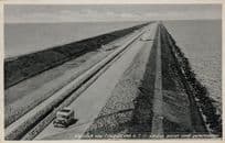 Afsluitdijk Autobus Holland Transport Real Photo Postcard