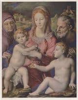 Agnolo Bronzino Die Helige Family Familie Wien Painting Postcard