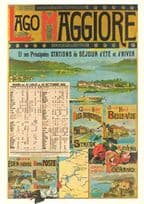 Ago Aggiore Hotel Belle Vue Eden Poste Hotel Swiss Poster Timetable Postcard