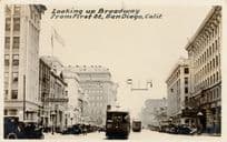 AIA Hong Kong Insurance Broad Street San Diego USA RPC Old Postcard