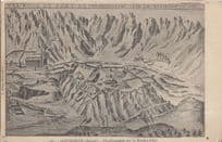 Aiguebelle Charbonniere French France Map Style Antique Postcard