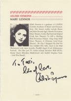 Ailish Symons in The Secret Garden Play Hand Signed Theatre Page Photo Autograph