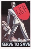 Air Raid Precautions Serve To Save WW2 Poster Postcard