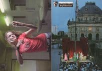 Air Violin In Ladies WC Toilet 2x German Theatre Advertising Postcard s