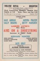 Airs On A Shoestring 1953 Moyra Fraser Brighton Theatre Flyer