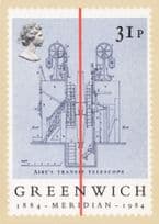 Airy's Transit Telescope Greenwich Technical Chart Drawing 1980s Postcard