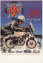AJS Stand No 32 Motorcycle Motorbike Advertising Poster Postcard