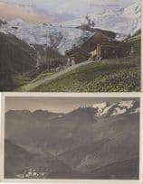 AK Feegletscher Alphutten Switzerland 2x Old Postcard