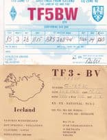 Akureyri Reykjavik Map 2x Iceland Amateur Radio QSL Card s