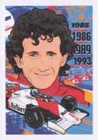 Alain Prost French Grand Prix F1 Motor Racing Race Driver Painting Postcard