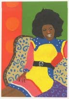 Alan Fears Afro American 1970s Style Lady Painting Postcard