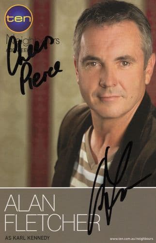 Alan Fletcher Neighbours Hand Signed Cast Card Photo