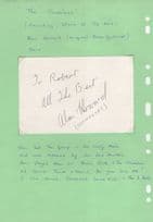 Alan Howard of The Tremeloes Hand Signed Autograph Page