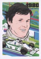 Alan Jones British GB Grand Prix F1 Motor Racing Driver Painting Postcard