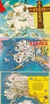 Alaska's Flag 3x Map Postcard s
