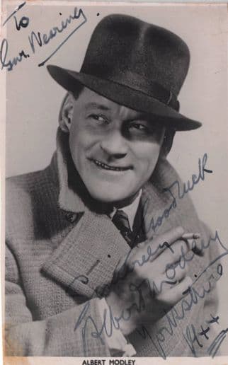 Albert Modley Old Music Hall Comedian Vintage Hand Signed Photo