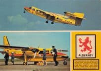 Alderney Airport Rare Jersey Plane Aerodrome Jarrolds Postcard