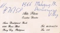 Aldo Pelosio Asian Development Bank Pasay City Philippines Card