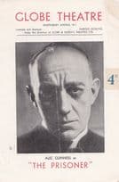 Alec Guiness as The Prisoner Globe Thriller Theatre Programme