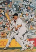 Alec Stewart England Cricket Batsman Sussex Artist Painting Postcard