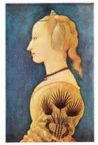 Alesso Baldovinetti Portrait Of A Lady In Yellow Art Gallery Painting Postcard