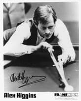 Alex Higgins Snooker Vintage Management 10x8 Hand Signed Photo