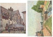 Alfred Sisley The Lock At Hampton Court 2x Painting Postcard