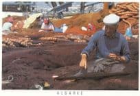 Algarve Fishing Net Maker Trader Portugal Postcard