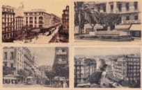 Alger La Fontaine Rue D'Isly Antique Algeria 4x Postcard