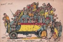 Algeria Arab Transport Disaster Crowded Tram Africa Old Comic Postcard