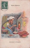 Algeria Cook Chef Cookery Baignets Africa Arab Comic Old Postcard