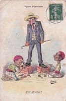 Algeria Shoe Shiners Polish Traders Antique Africa Comic Postcard