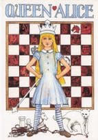 Alice In Wonderland Chess Queen Board Game Postcard