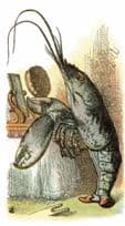 Alice In Wonderland The Lobster Antique 1907 Book Postcard