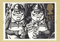 Alice Through The Looking Glass Lewis Carroll Book RMPQ Rare Stamp Postcard