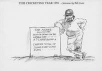 Allan Lamb 1991 Ashes South African Cricket Comic Postcard