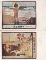 Alone Discharged Cupid 2x Artcolor Series Childrens Old Postcard s