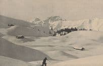 Alpine Skiing at Adelboden Gilbach Old Switzerland Postcard