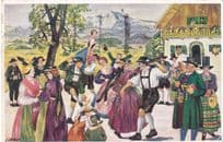 Alpinia Morris Dancing Old Austrian Painting Postcard